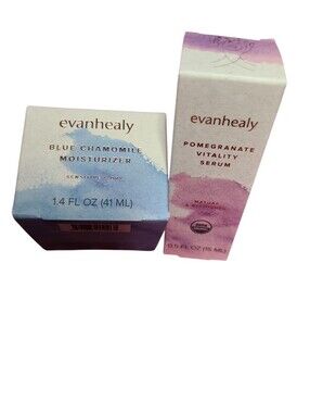 Blue Chamomile Moisturizer & Pomegranate Vitality Serum Set - Blue & Purple